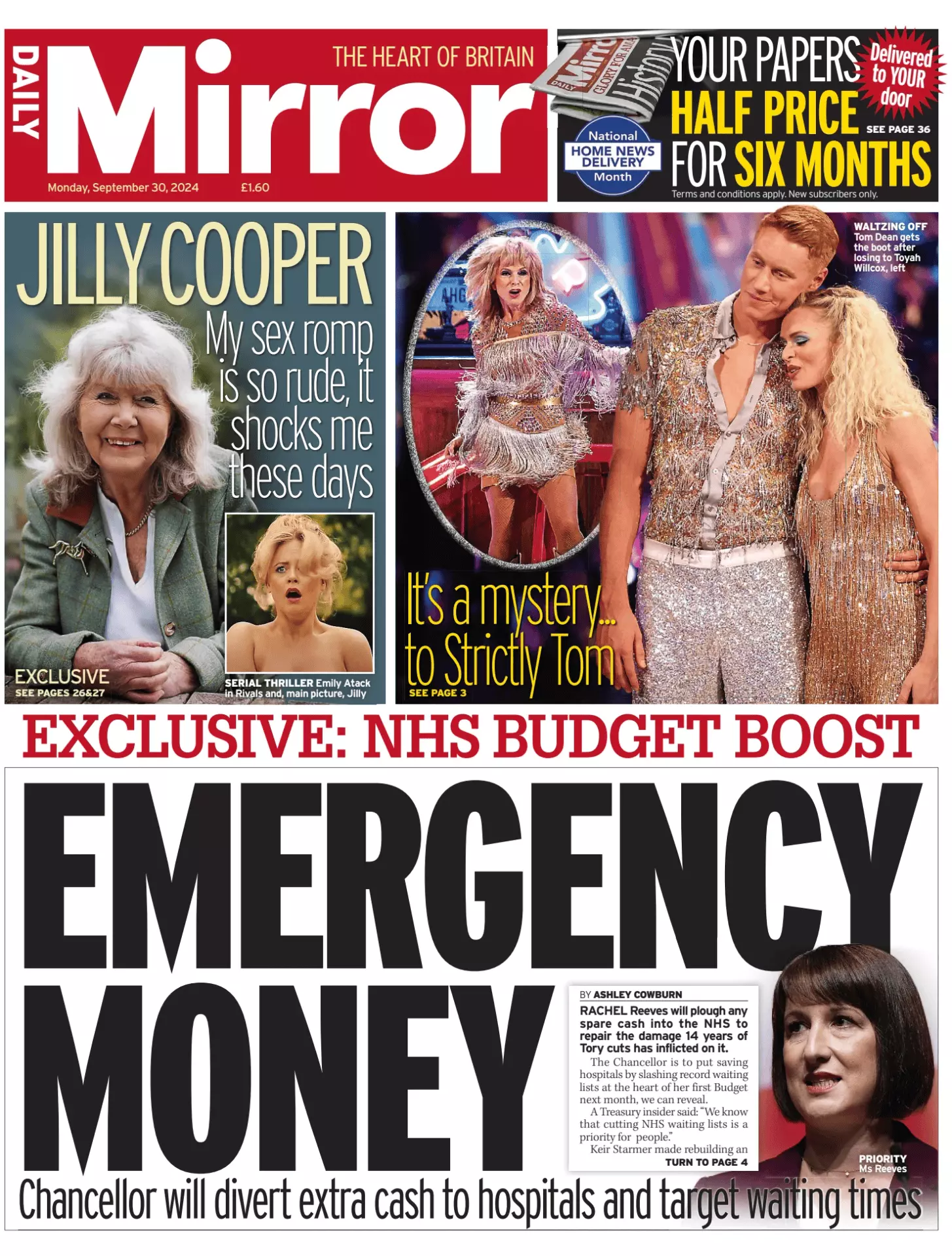 Prima-pagina-Daily Mirror-edizione-di-oggi-30-09-2024